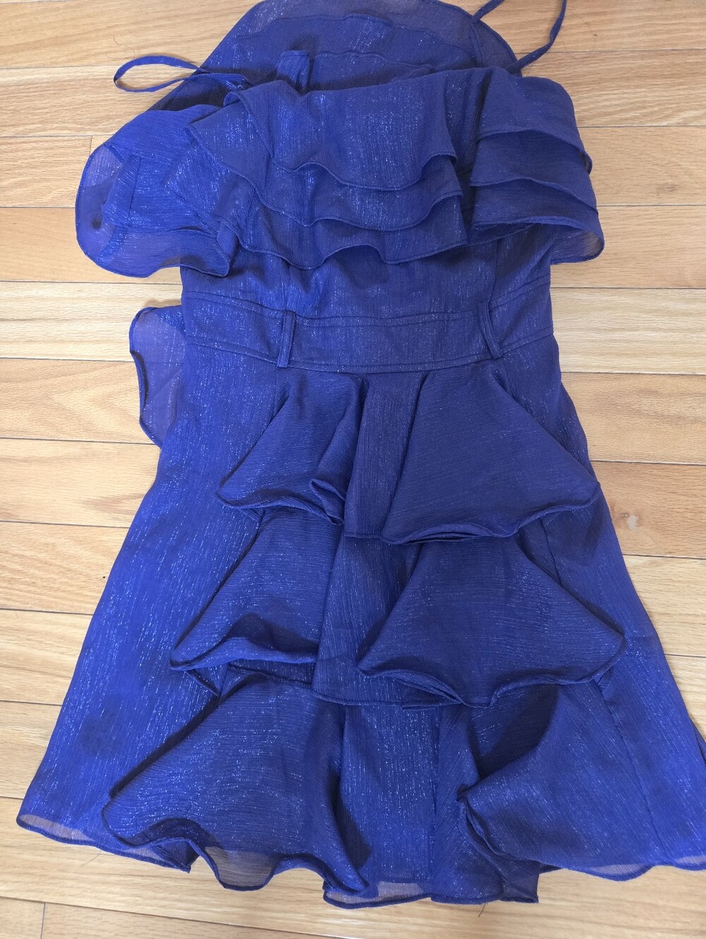 Double Zero Royal Blue Ruffle Tiered Party Dress